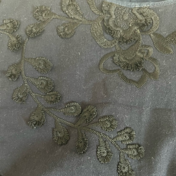 Banana Republic Short Sleeve Floral Embroidered Dress, Navy - Picture 3 of 3